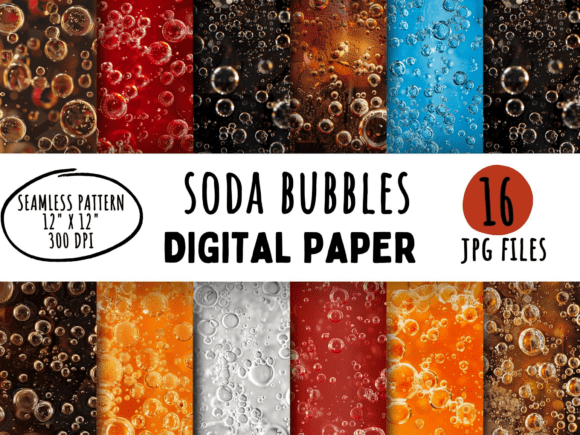 16 Soda Bubbles Seamless Patterns Art