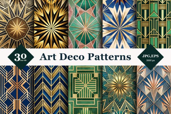 Art Deco Style Seamless Patterns 06