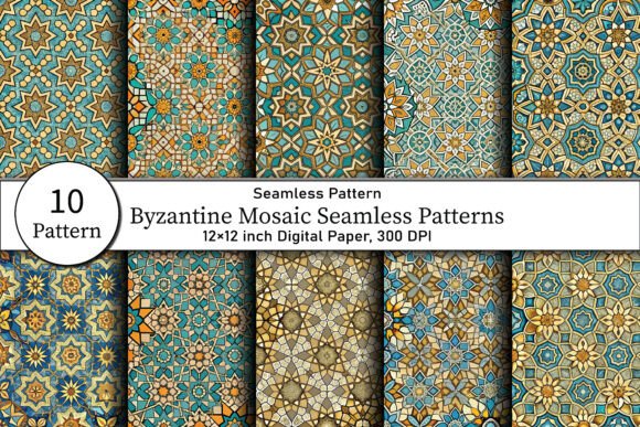 Byzantine Mosaic Seamless Patterns: A Digital Paper Collection