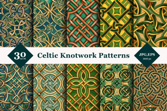 Celtic Knotwork Seamless Patterns 05