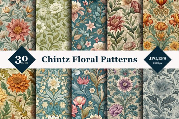 Chintz Floral Seamless Patterns 02