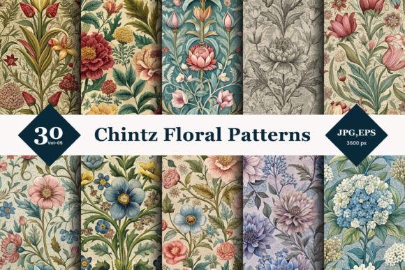 Chintz Floral Seamless Patterns 05