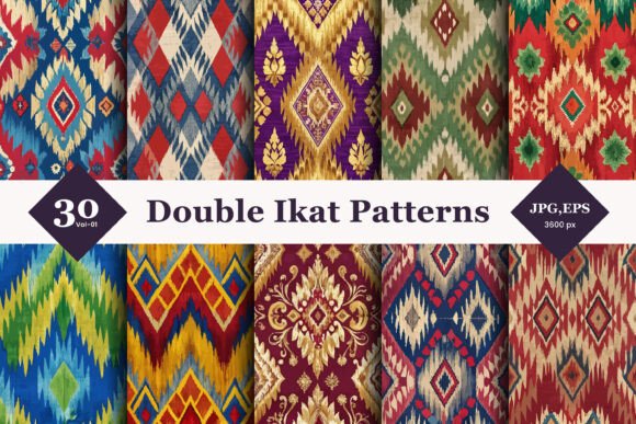 Double Ikat Seamless Patterns 01