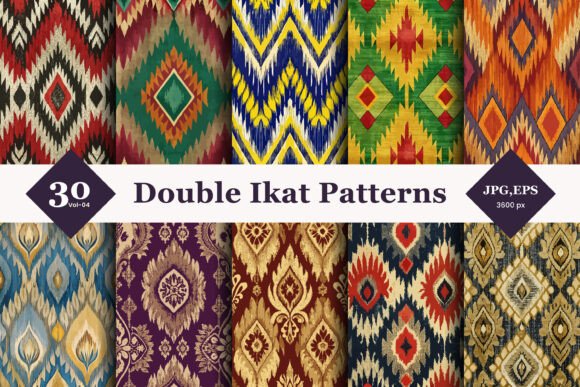 Double Ikat Seamless Patterns 04