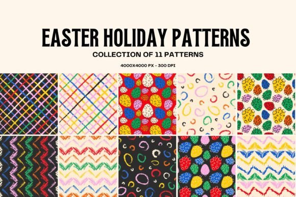 Easter Retro Patterns Pack: Elevating Seasonal Design with Seamless Vintage Aesthetics