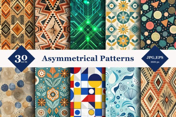 Embracing the Raw Edge: How Asymmetrical Style Seamless Patterns 06 is Redefining Visual Identity