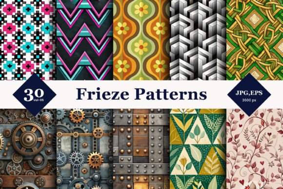 Frieze Seamless Patterns 05: Elevating Design with Delicate Elegance