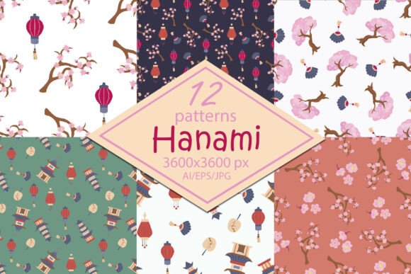 Hanami - Paper seamless Patterns