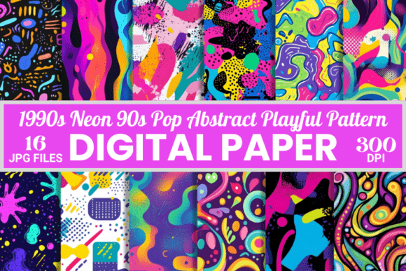 Neon 90s Pop Abstract Playful Patterns