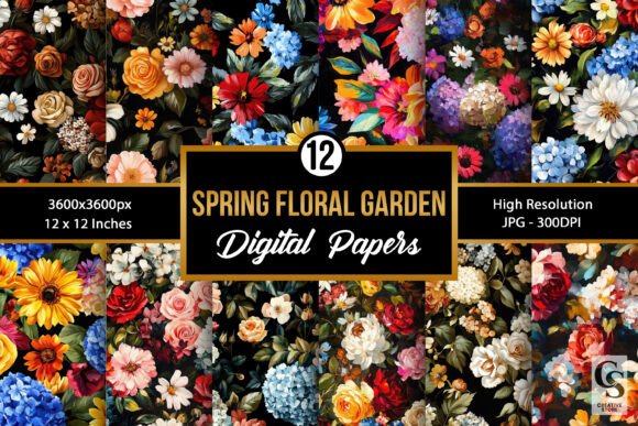 Painted Spring Floral Garden Patterns: A Versatile Resource for Creative Projects