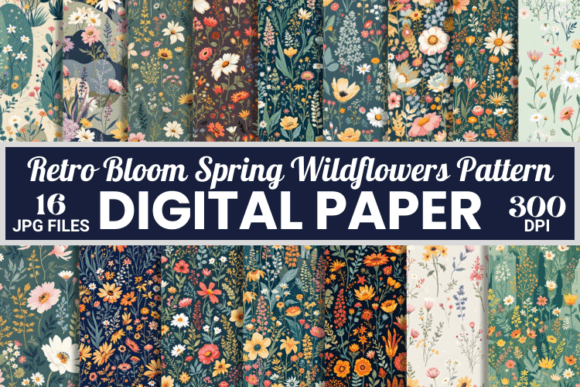 Retro Bloom Spring Wildflowers Patterns