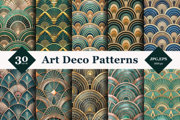 Reviving the Roaring Twenties: Why Art Deco Style Seamless Patterns 01 Are Essential for Modern Design