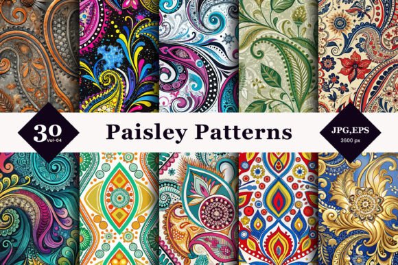The Art of Continuity: Exploring Paisley Style Seamless Patterns 04 for Modern Design