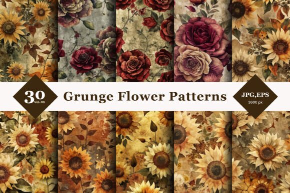 The Intersection of Decay and Bloom: How Grunge Flower Seamless Patterns 06 is Reshaping Creative Workflows