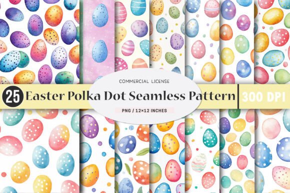 Watercolor Polka Dot Seamless Patterns for Creative Projects